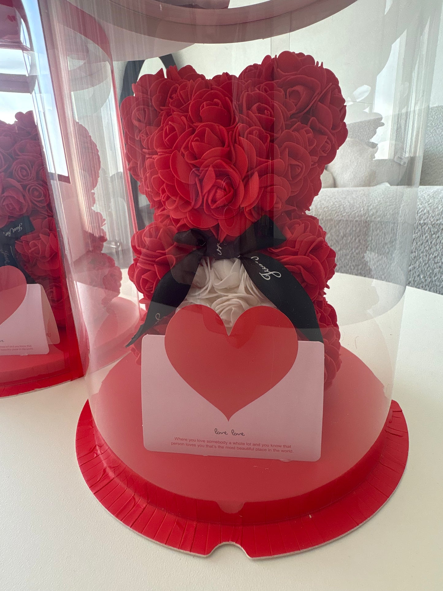 RED AND WHITE ROSE BEAR