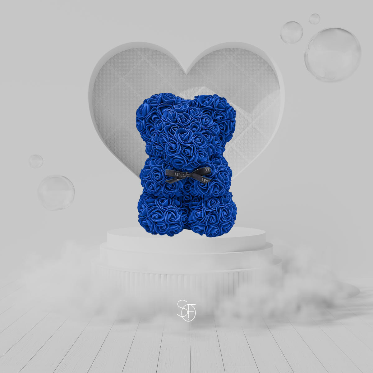 ROYAL BLUE ROSE BEAR
