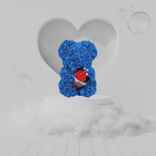 ROYAL BLUE ROSE BEAR