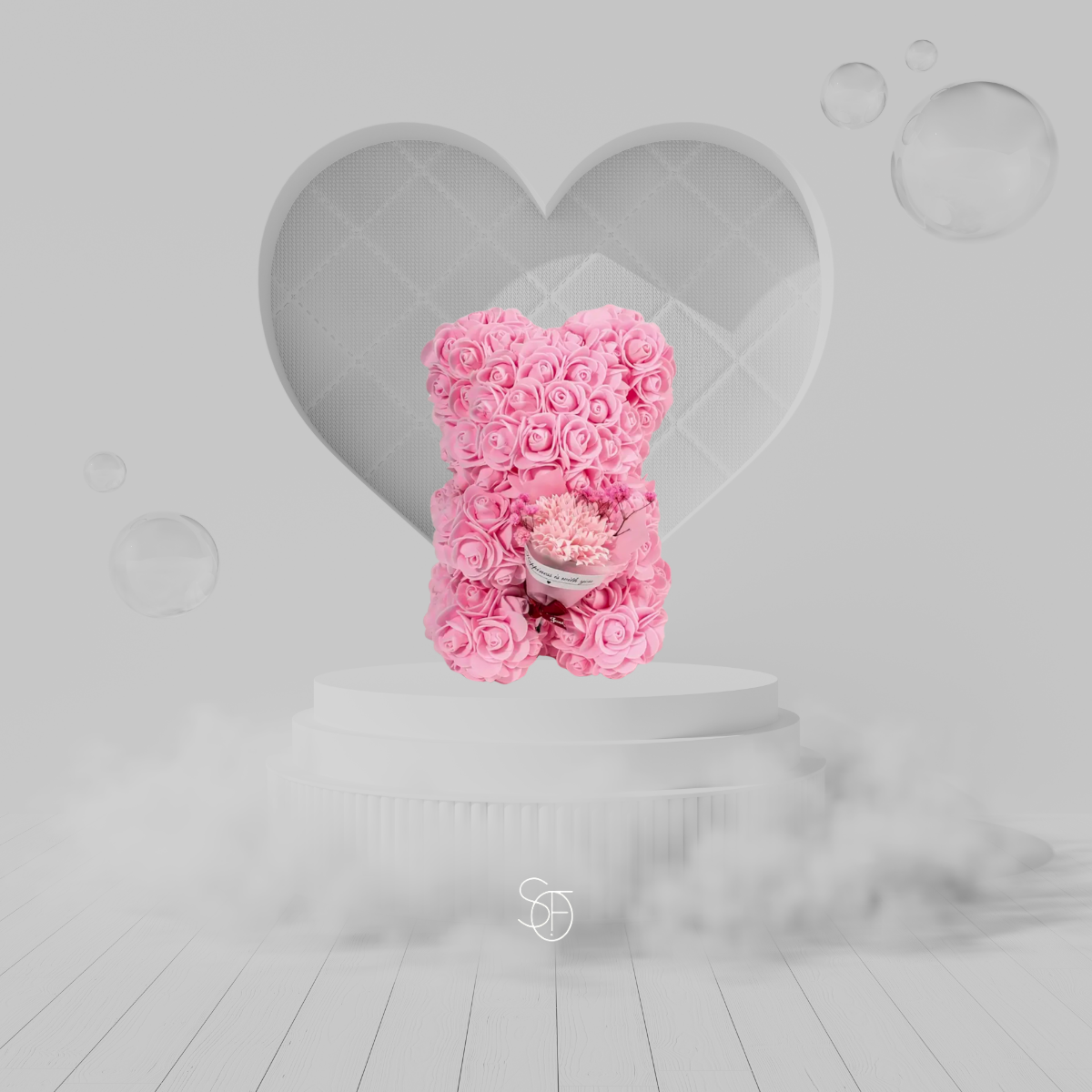 LIGHT PINK ROSE BEAR
