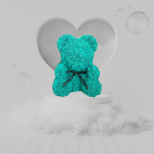 GRAND TURQUOISE ROSE BEAR