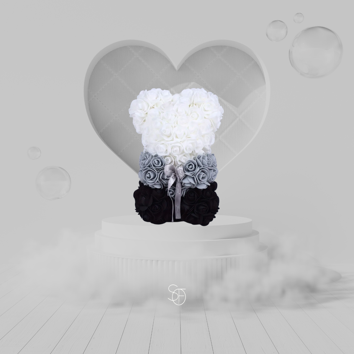 TRICOLOR BLACK ROSE BEAR