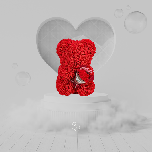 RED BOUQUET ROSE BEAR